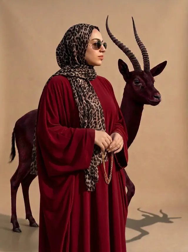 عباية Maroon — إطلالة كاملة
